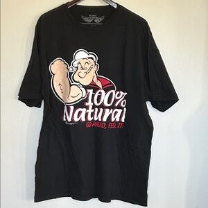 Vtg Popeye Black Graphic Heavy T-Shirt